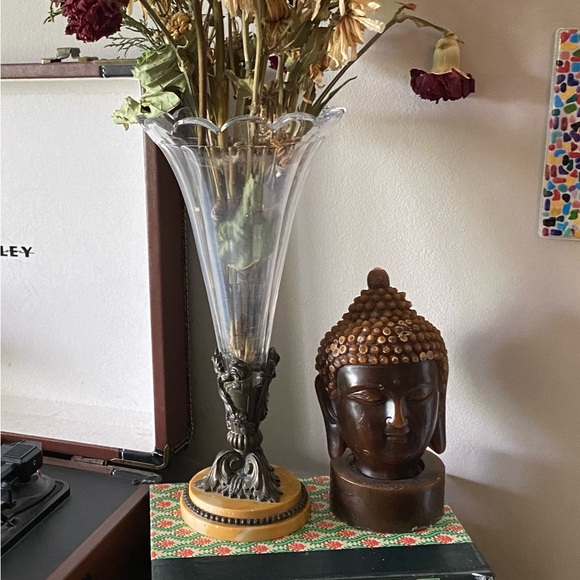 Vintage Victorian Crystal Flower Vase - Picture 7 of 7